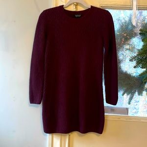 Topshop wine colored mini sweater dress